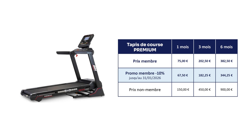 Tapis de course PREMIUM - Location